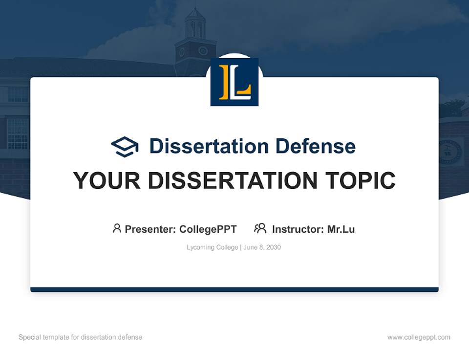 Lycoming College Graduation Thesis Defense PPT Template4:3 ratio PPT effect preview image7
