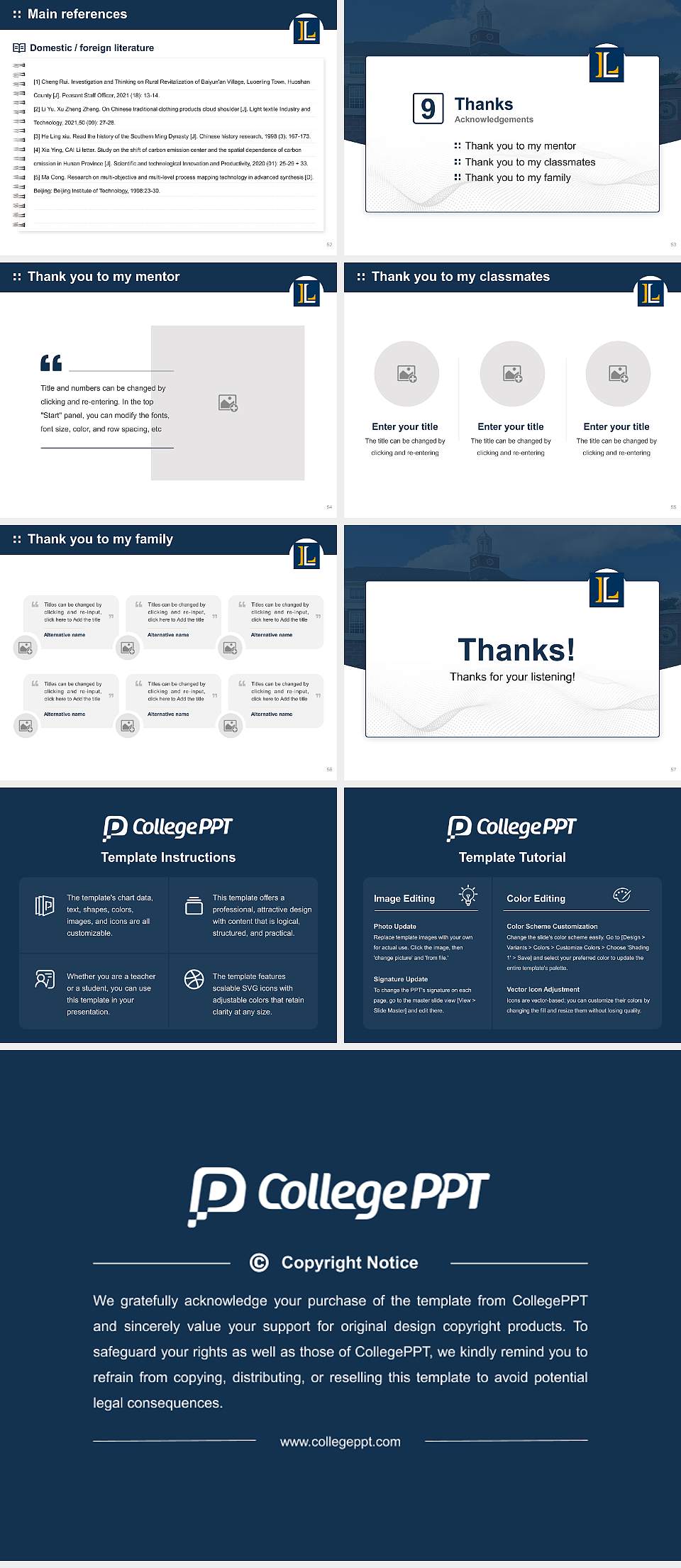 Lycoming College Graduation Thesis Defense PPT Template4:3 ratio PPT effect preview image7