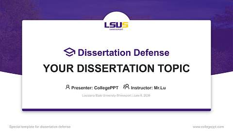 Louisiana State University-Shreveport Graduation Thesis Defense PPT Template