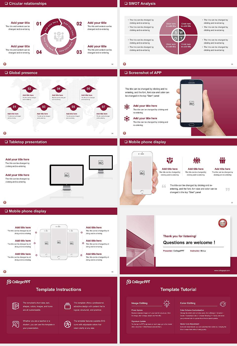 Lock Haven University General Purpose PPT Template16:9 ratio PPT effect preview image5