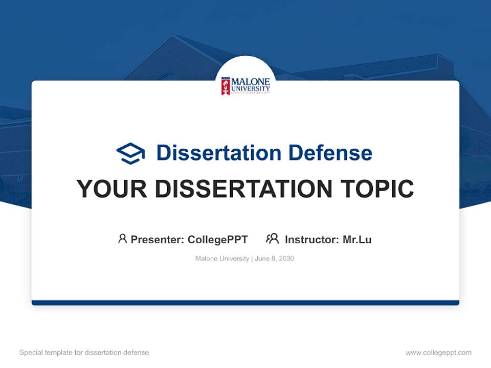 Malone University Graduation Thesis Defense PPT Template4:3 ratio PPT effect preview image7