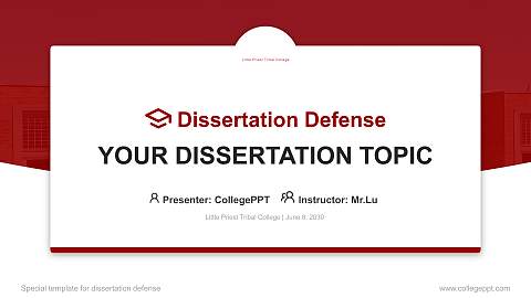 Little Priest Tribal College Graduation Thesis Defense PPT Template