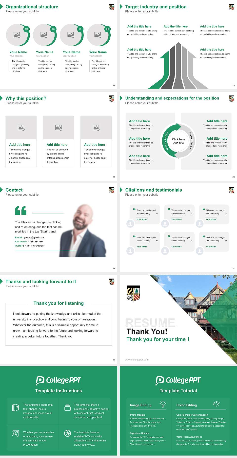 Loyola University Maryland Resume PPT Template4:3 ratio PPT effect preview image4