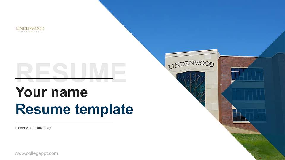 Lindenwood University Resume PPT Template16:9 ratio PPT effect preview image