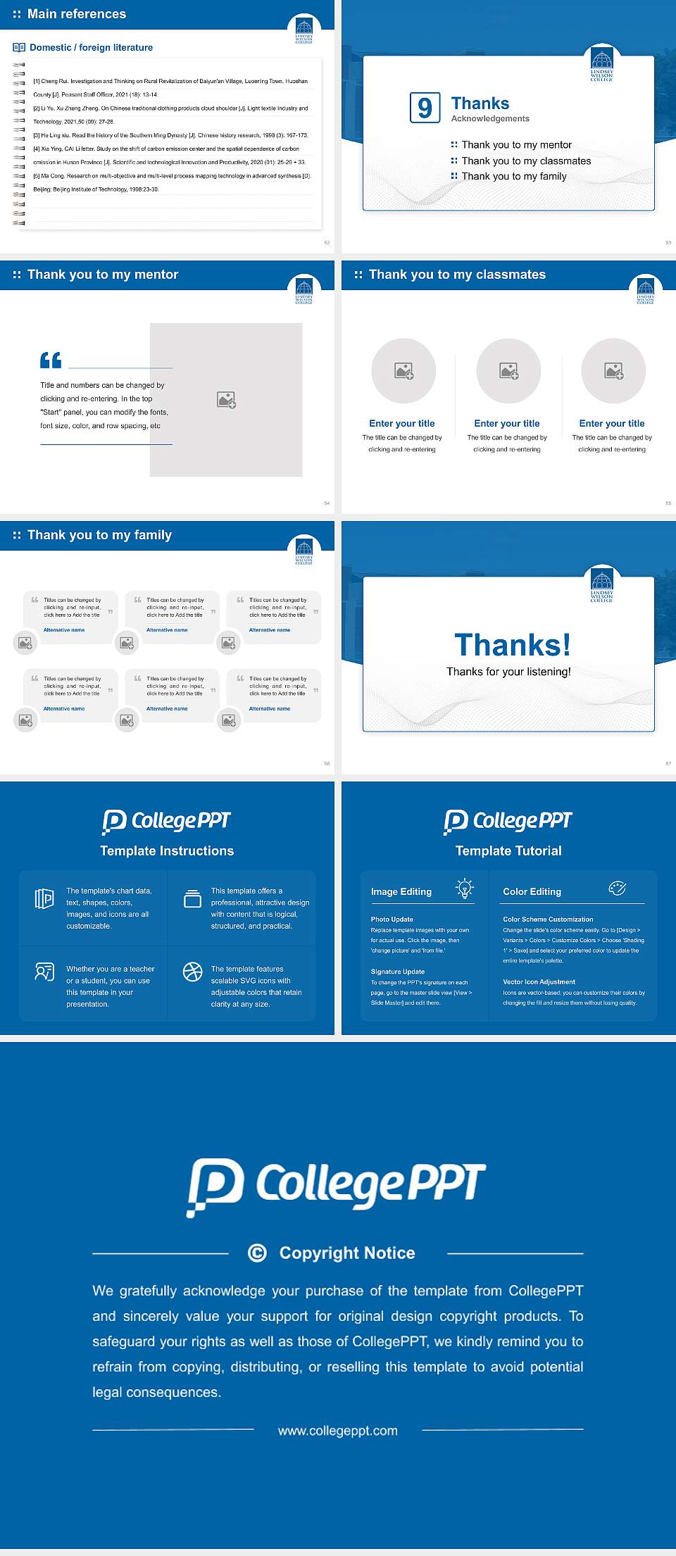 Lindsey Wilson College Graduation Thesis Defense PPT Template4:3 ratio PPT effect preview image7