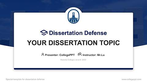 Marietta College Graduation Thesis Defense PPT Template