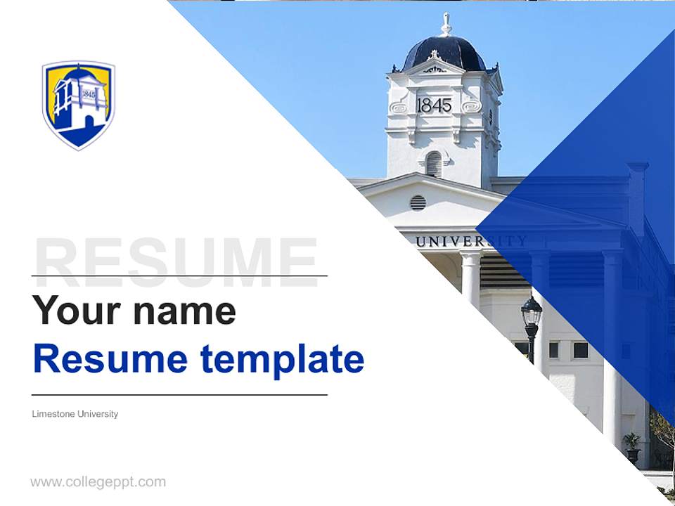 Limestone University Resume PPT Template4:3 ratio PPT effect preview image5