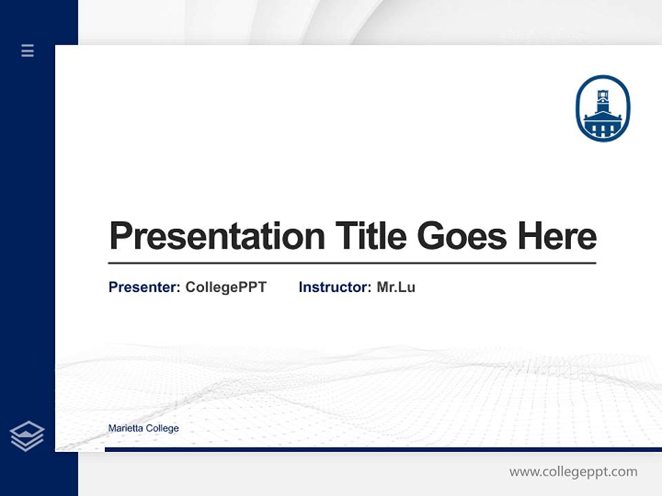 Marietta College Thesis Proposal/Graduation Defense PPT Template4:3 ratio PPT effect preview image5