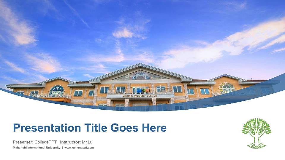 Maharishi International University Course/Courseware Creation PPT Template16:9 ratio PPT effect preview image