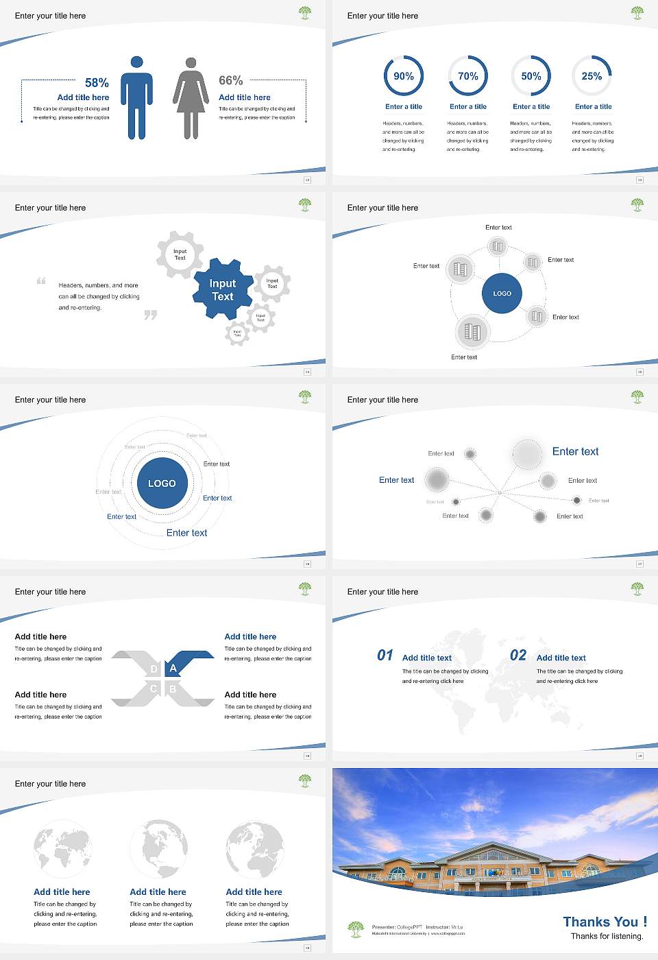 Maharishi International University Course/Courseware Creation PPT Template16:9 ratio PPT effect preview image4