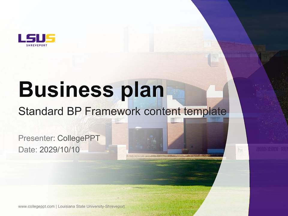 Louisiana State University-Shreveport Competition/Entrepreneurship Contest PPT Template4:3 ratio PPT effect preview image9