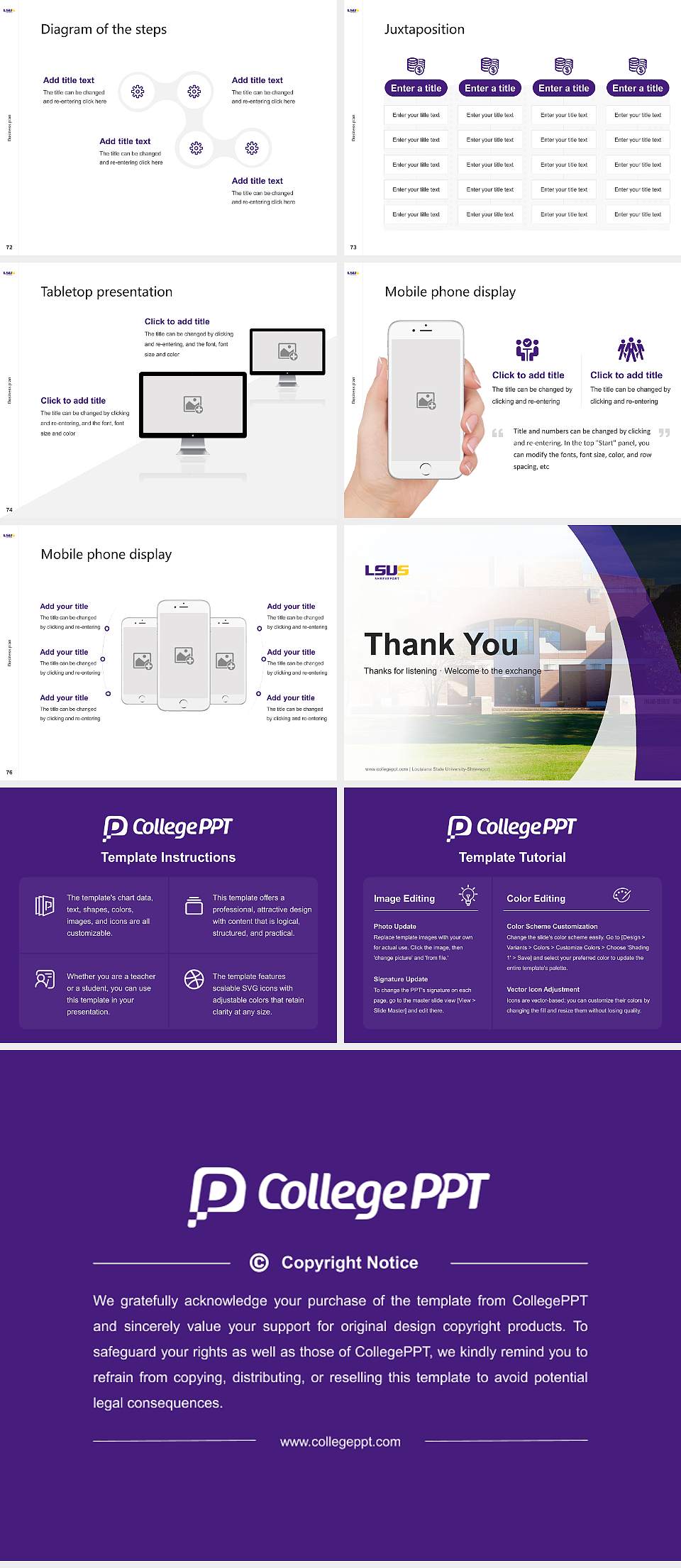 Louisiana State University-Shreveport Competition/Entrepreneurship Contest PPT Template4:3 ratio PPT effect preview image9