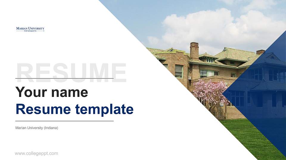 Marian University (Indiana) Resume PPT Template16:9 ratio PPT effect preview image