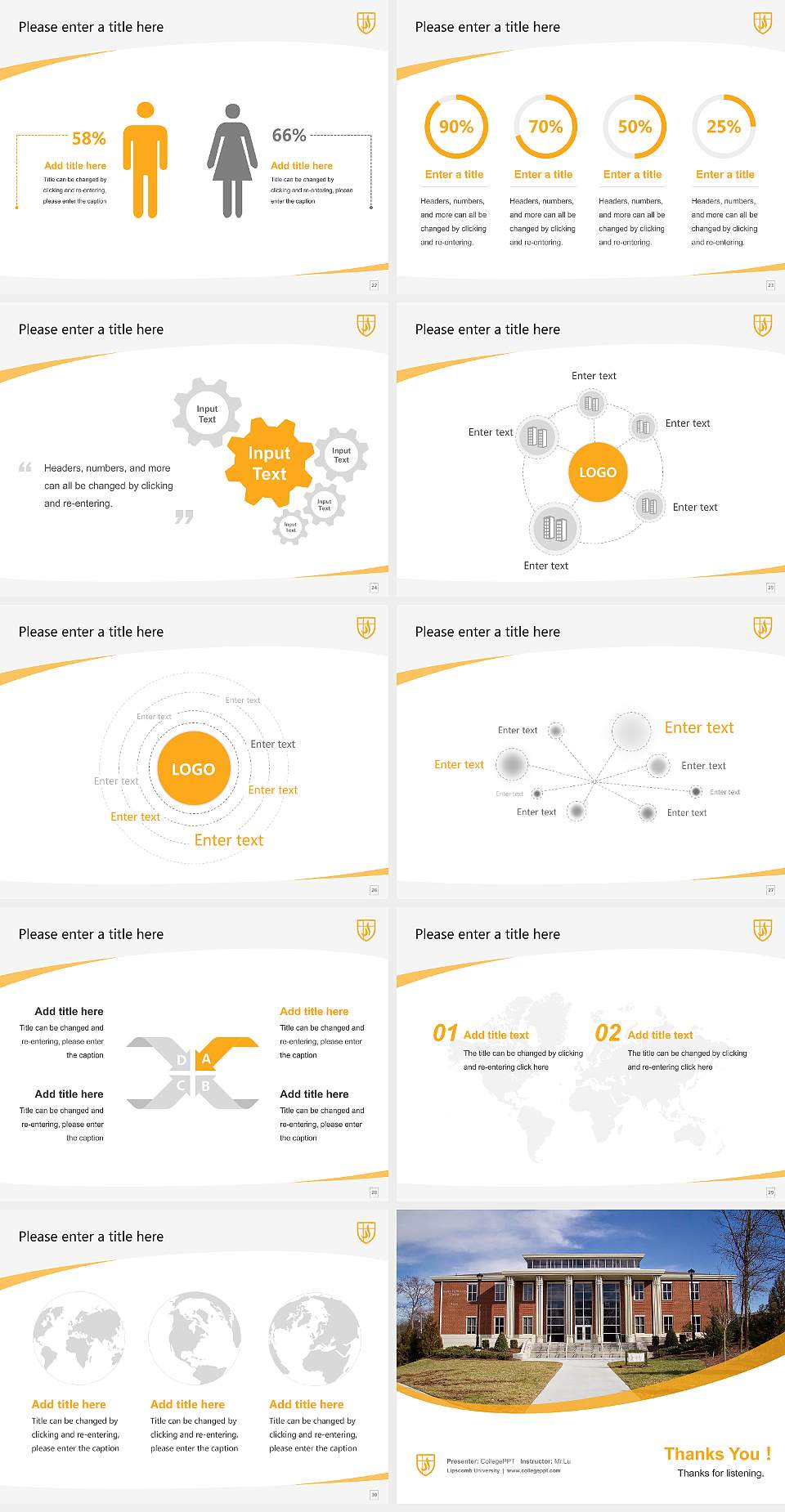 Lipscomb University Course/Courseware Creation PPT Template4:3 ratio PPT effect preview image4
