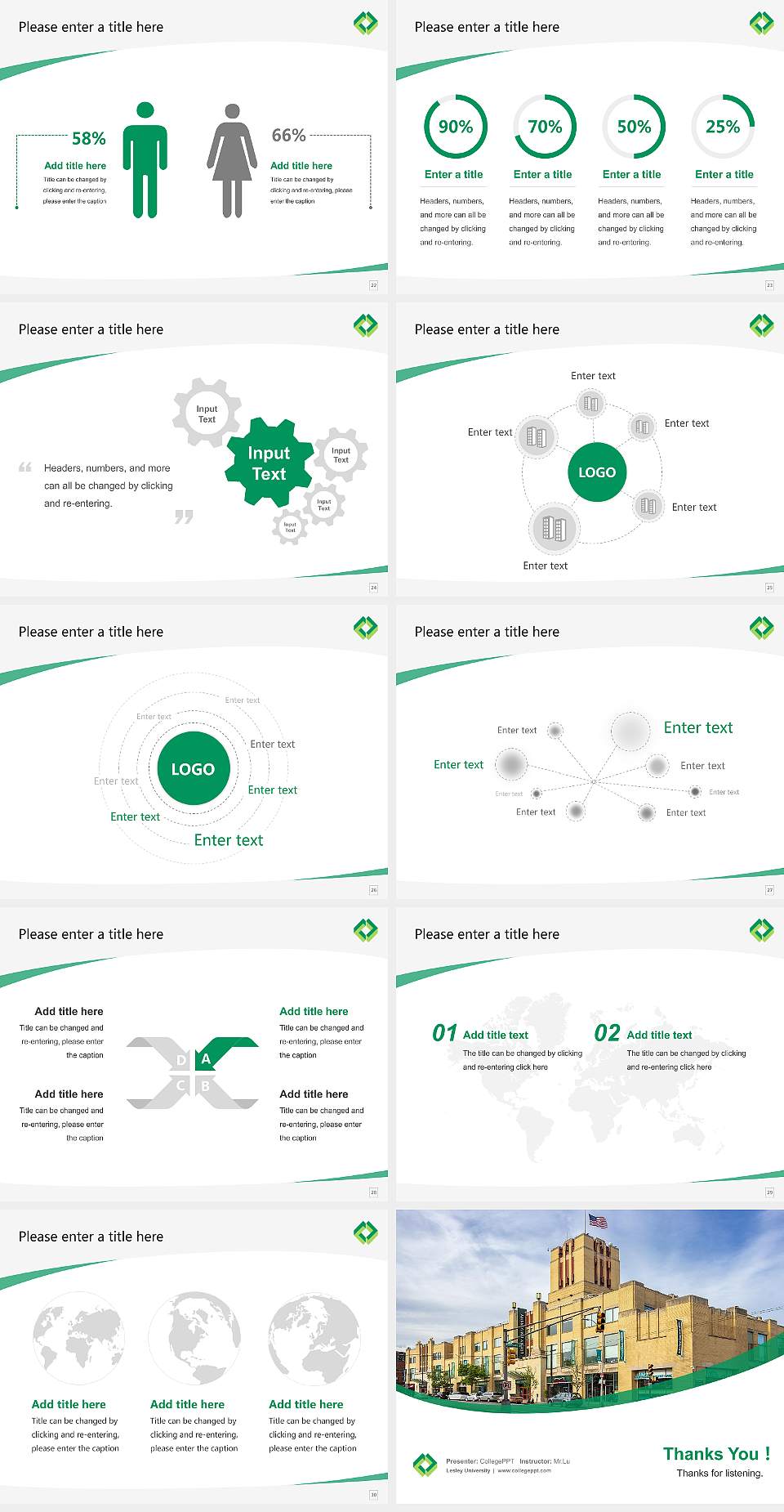Lesley University Course/Courseware Creation PPT Template4:3 ratio PPT effect preview image4