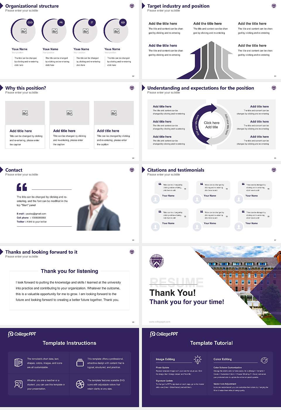 Loras College Resume PPT Template16:9 ratio PPT effect preview image4