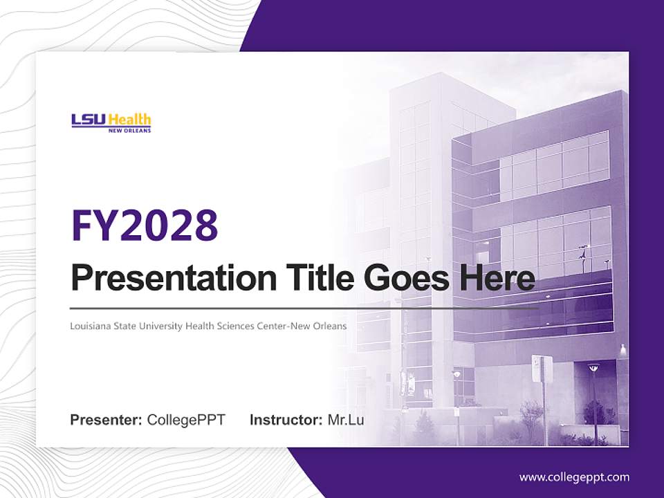 Louisiana State University Health Sciences Center-New Orleans Academic Presentation/Research Findings Report PPT Template4:3 ratio PPT effect preview image5