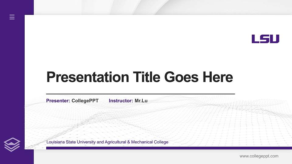 Louisiana State University and Agricultural & Mechanical College Thesis Proposal/Graduation Defense PPT Template16:9 ratio PPT effect preview image