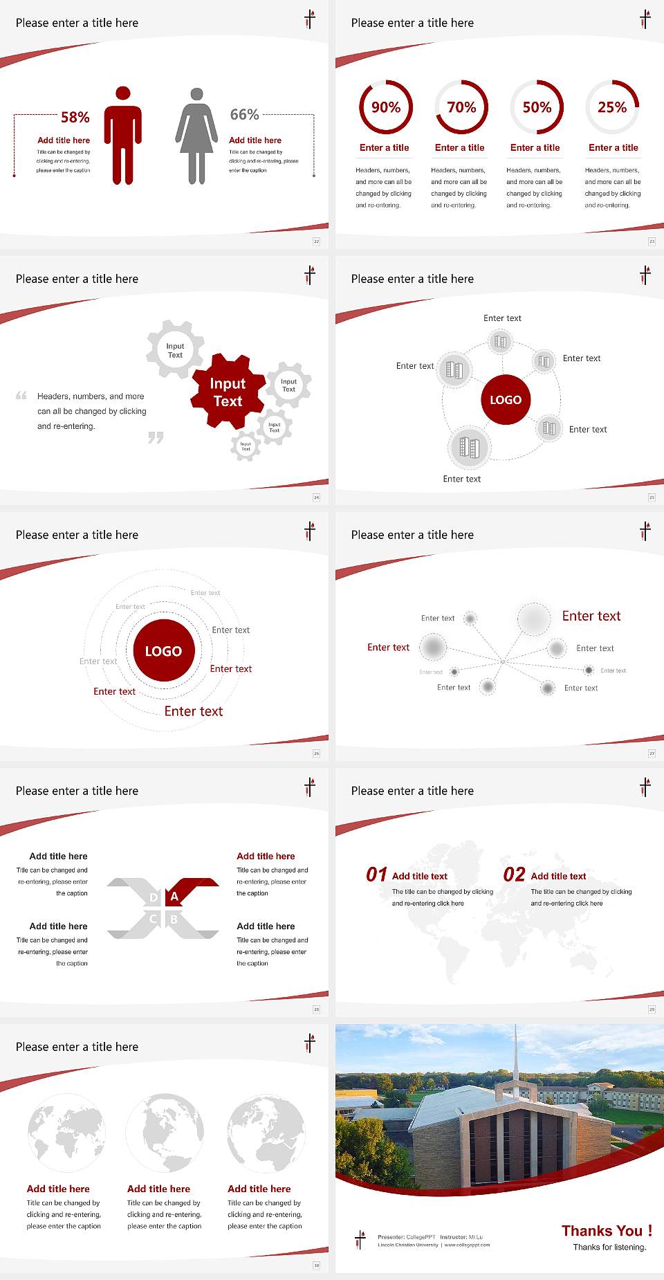 Lincoln Christian University Course/Courseware Creation PPT Template4:3 ratio PPT effect preview image4