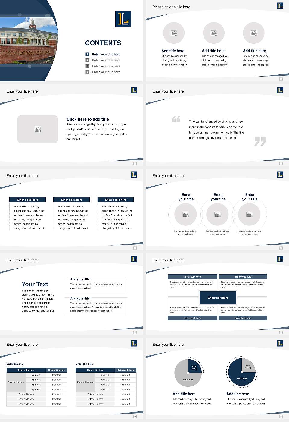 Lycoming College Course/Courseware Creation PPT Template16:9 ratio PPT effect preview image2