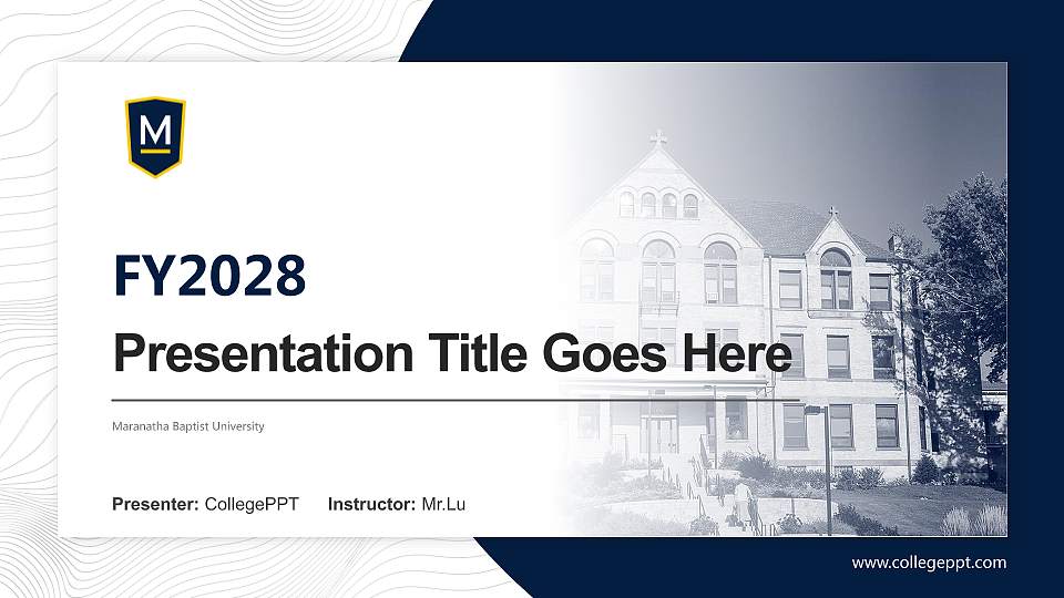 Maranatha Baptist University Academic Presentation/Research Findings Report PPT Template16:9 ratio PPT effect preview image