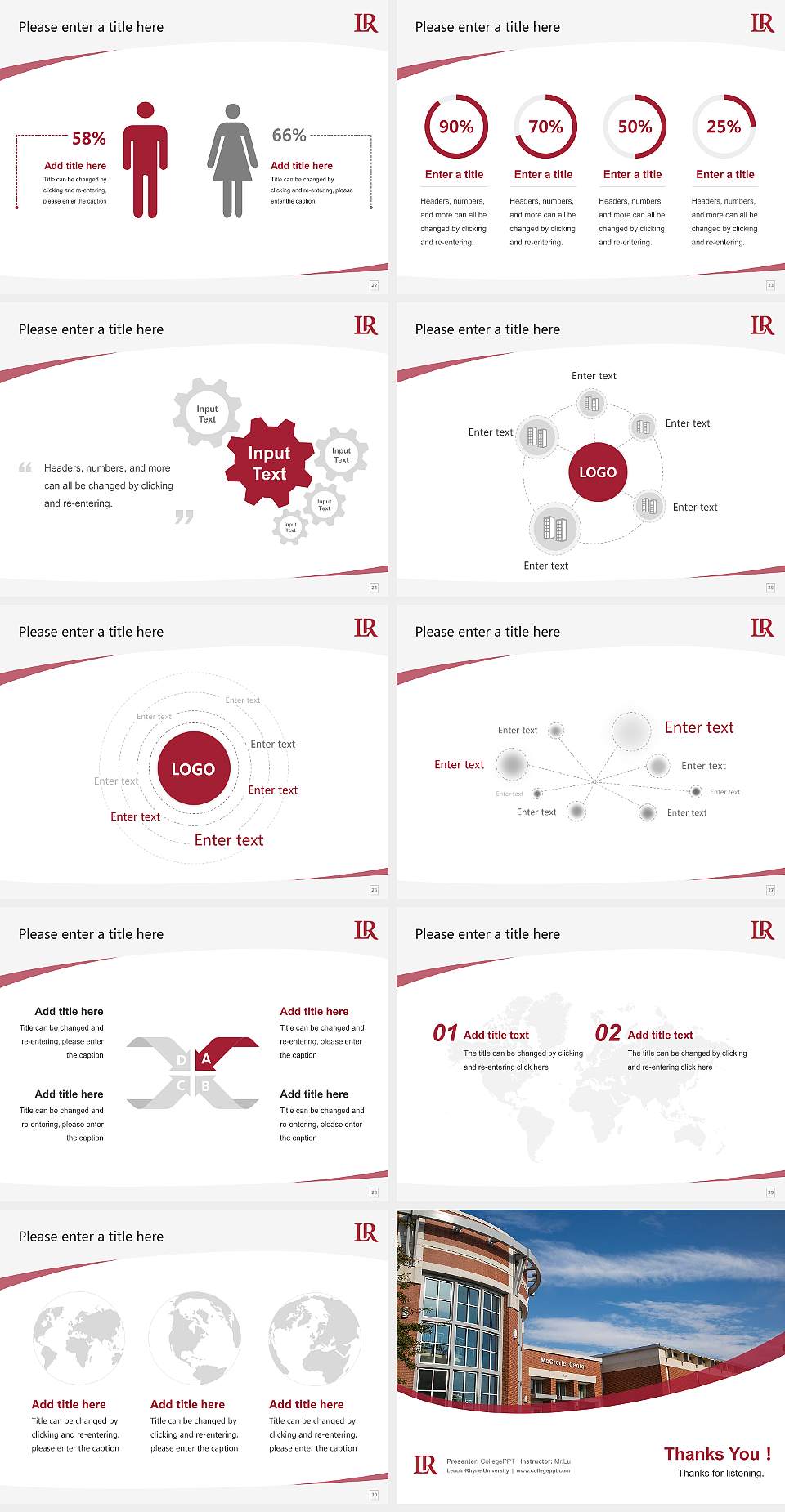 Lenoir-Rhyne University Course/Courseware Creation PPT Template4:3 ratio PPT effect preview image4