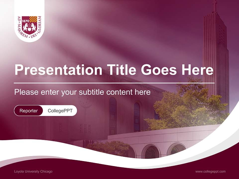 Loyola University Chicago Lecture Sharing and Networking Event PPT Template4:3 ratio PPT effect preview image4
