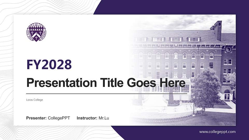 Loras College Academic Presentation/Research Findings Report PPT Template16:9 ratio PPT effect preview image