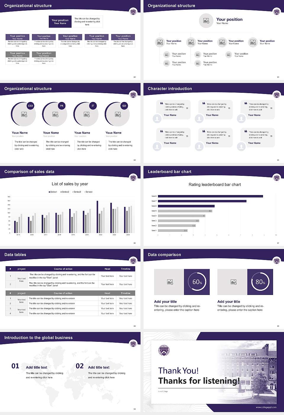 Loras College Academic Presentation/Research Findings Report PPT Template16:9 ratio PPT effect preview image4