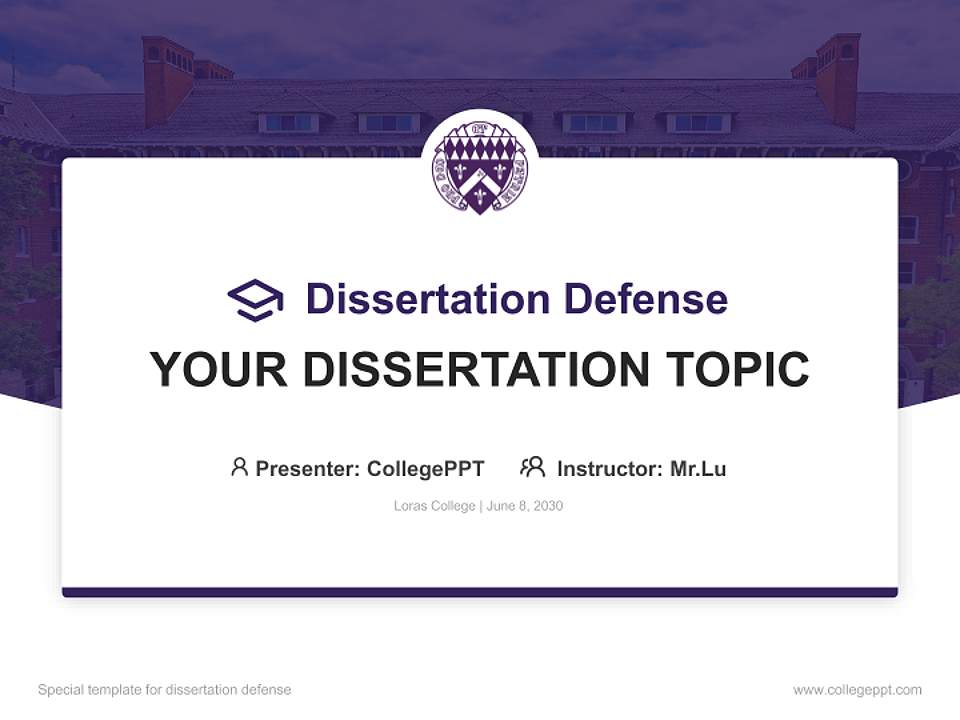 Loras College Graduation Thesis Defense PPT Template4:3 ratio PPT effect preview image7