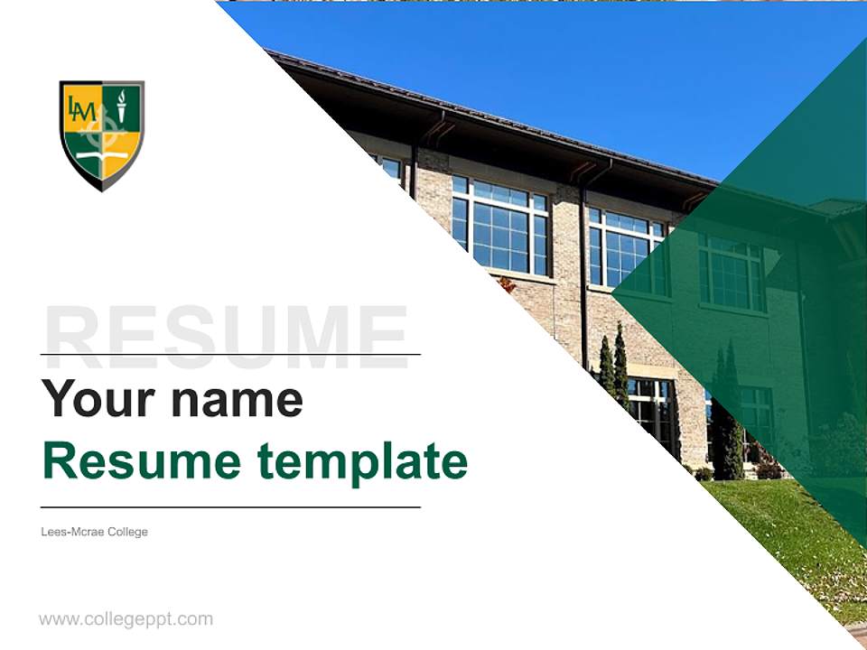 Lees-Mcrae College Resume PPT Template4:3 ratio PPT effect preview image5