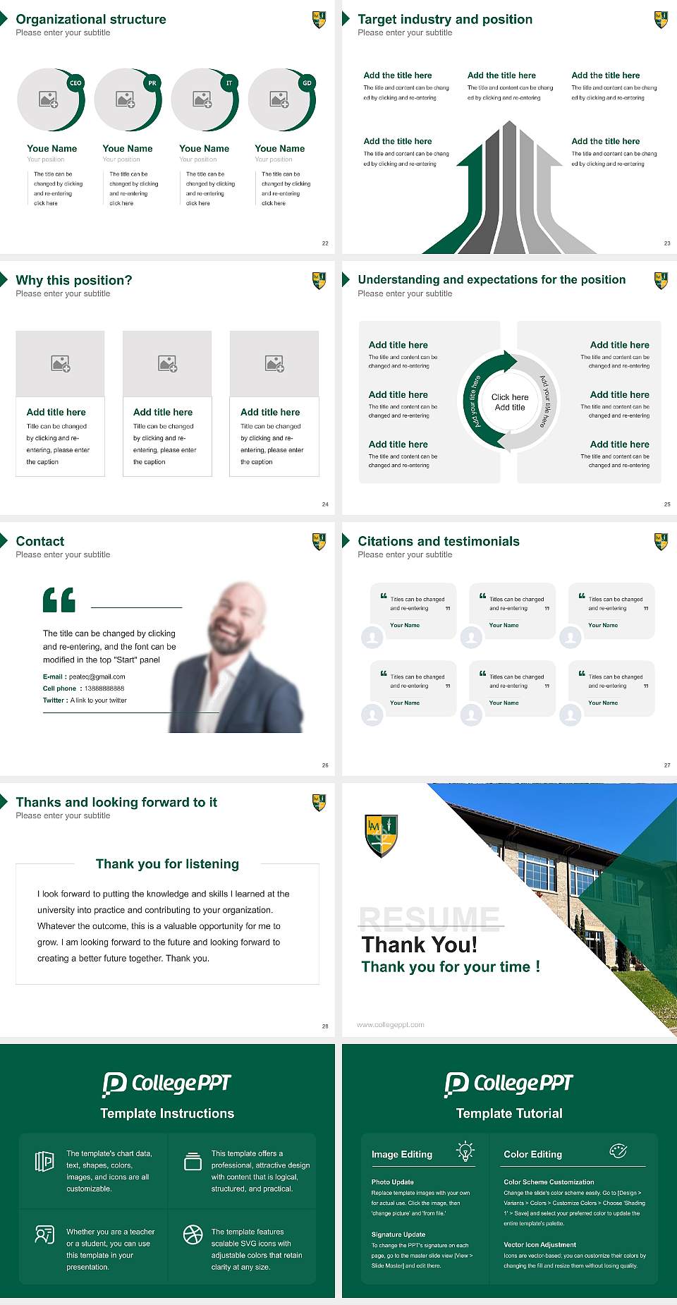 Lees-Mcrae College Resume PPT Template4:3 ratio PPT effect preview image4