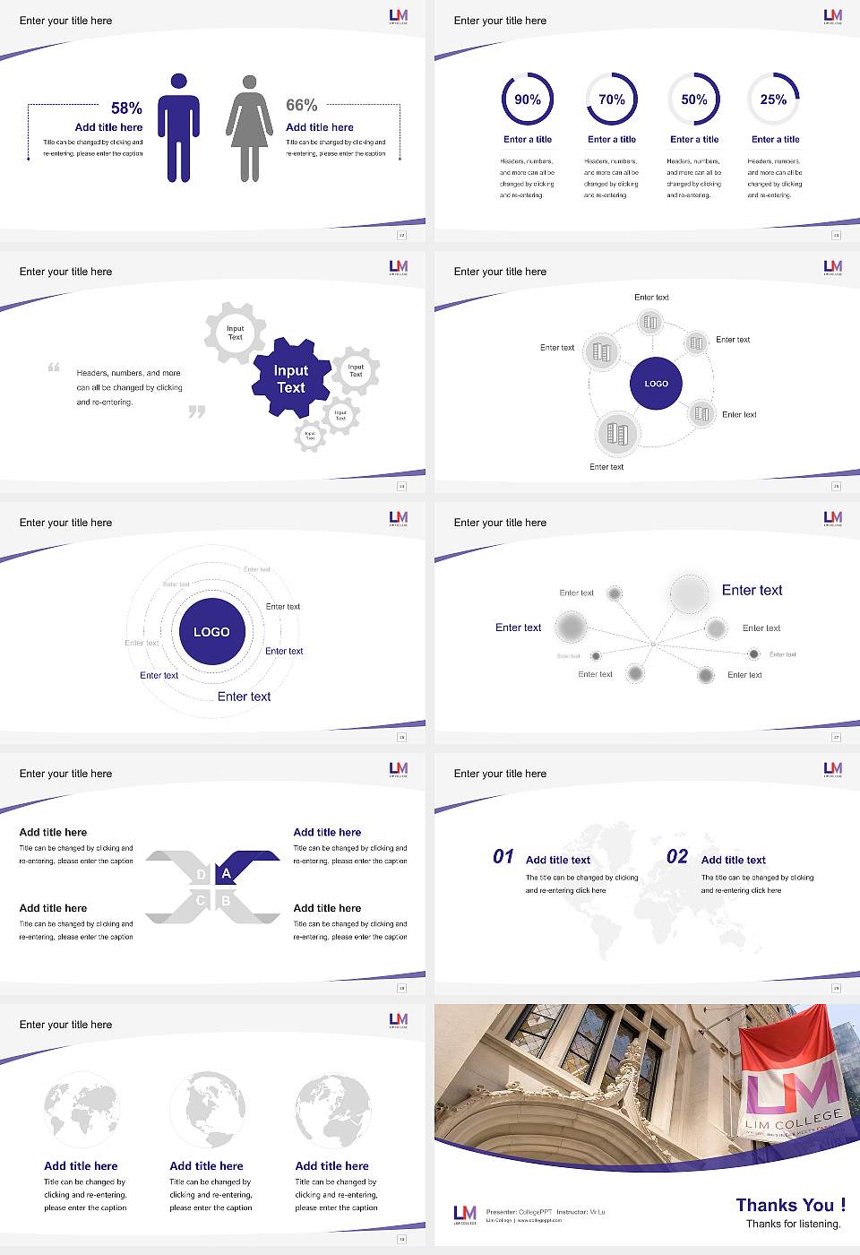 Lim College Course/Courseware Creation PPT Template16:9 ratio PPT effect preview image4