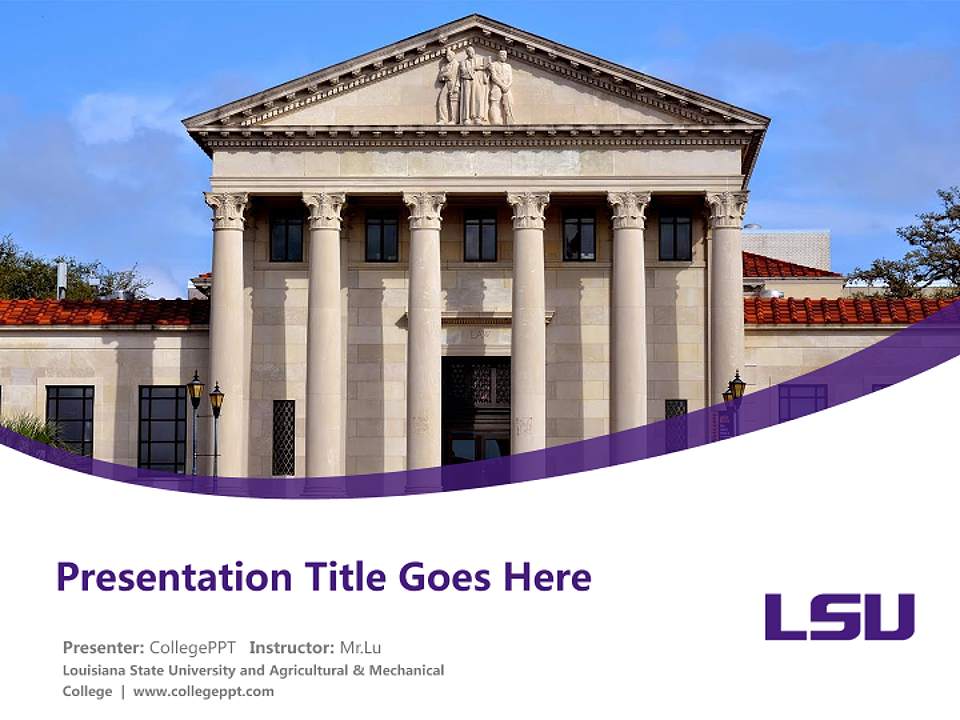 Louisiana State University and Agricultural & Mechanical College Course/Courseware Creation PPT Template4:3 ratio PPT effect preview image5