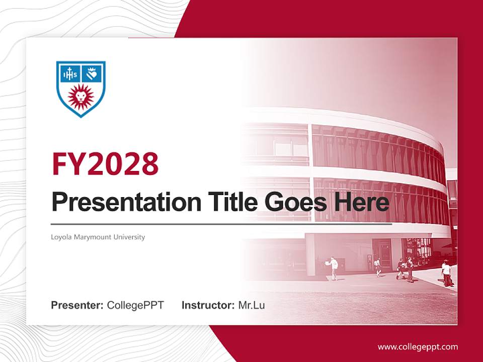 Loyola Marymount University Academic Presentation/Research Findings Report PPT Template4:3 ratio PPT effect preview image5