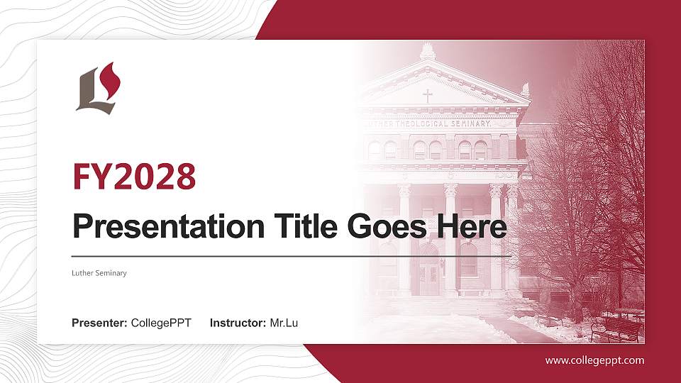 Luther Seminary Academic Presentation/Research Findings Report PPT Template16:9 ratio PPT effect preview image