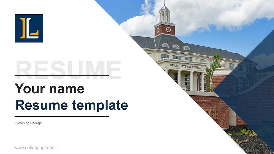 Lycoming College Resume PPT Template16:9 ratio PPT effect preview image