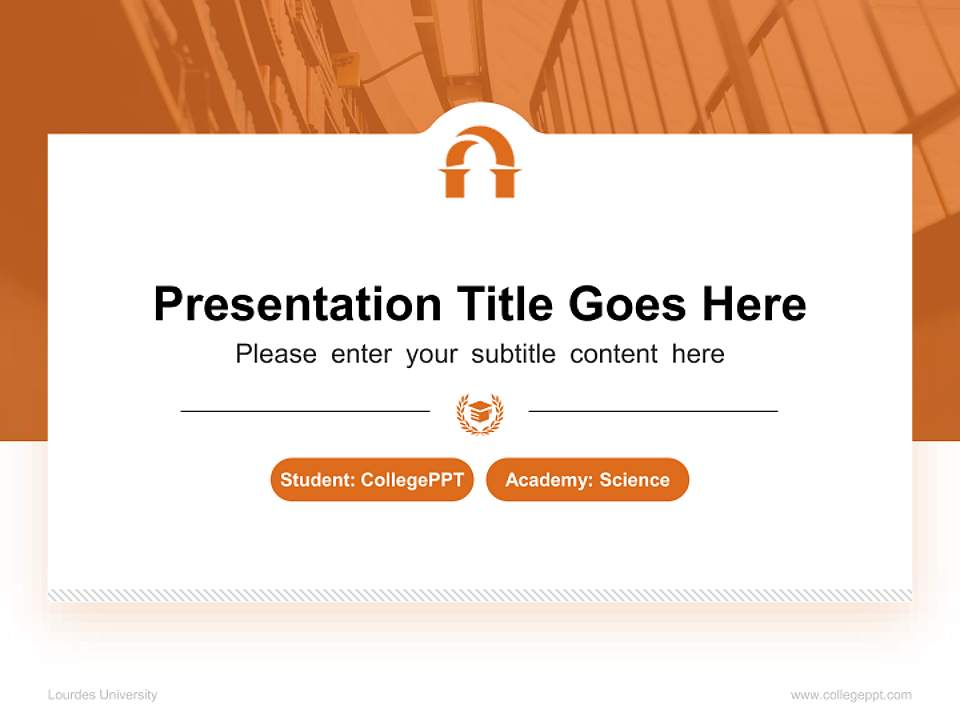 Lourdes University National Scholarship Defense PPT Template4:3 ratio PPT effect preview image4