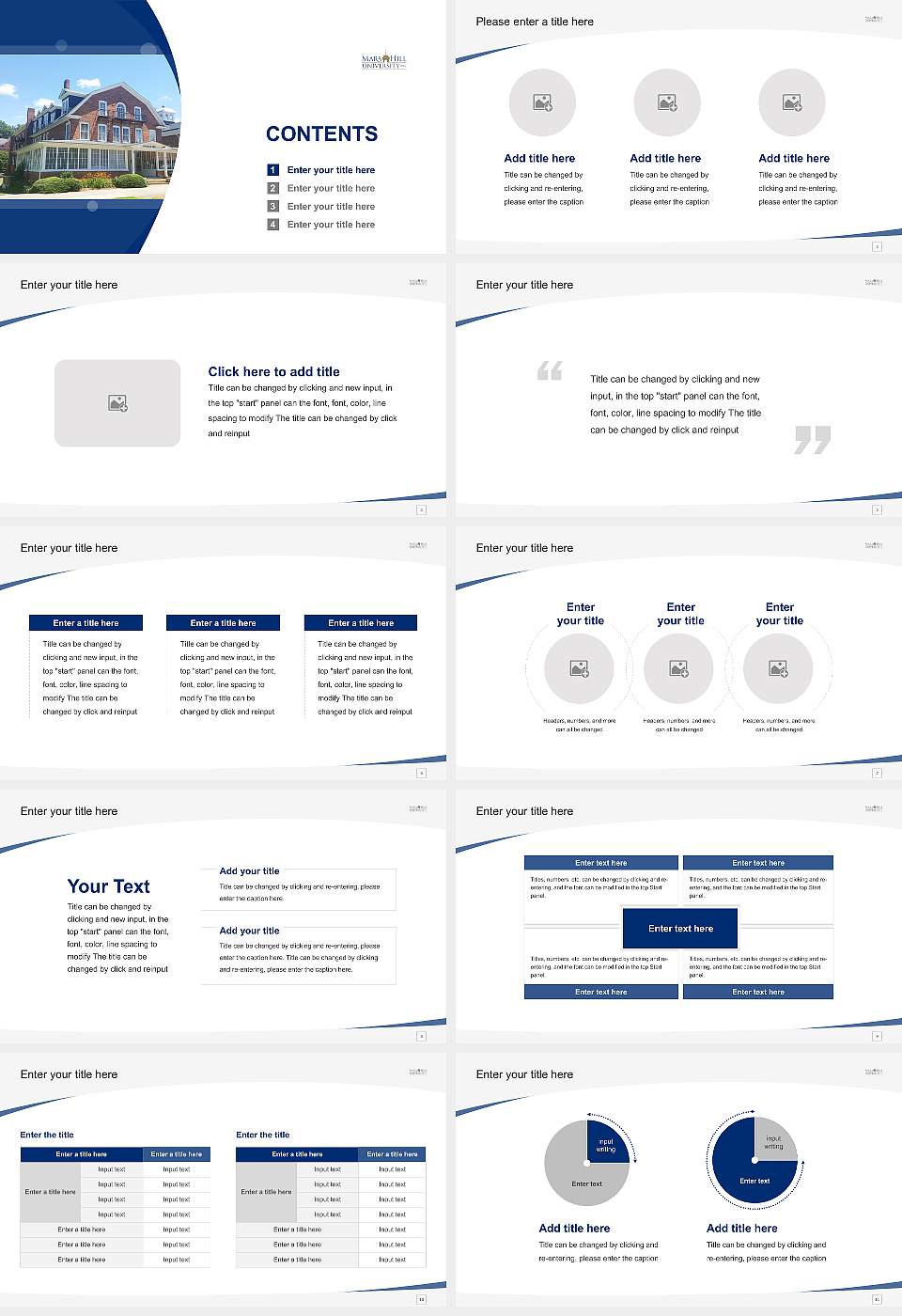Mars Hill University Course/Courseware Creation PPT Template16:9 ratio PPT effect preview image2
