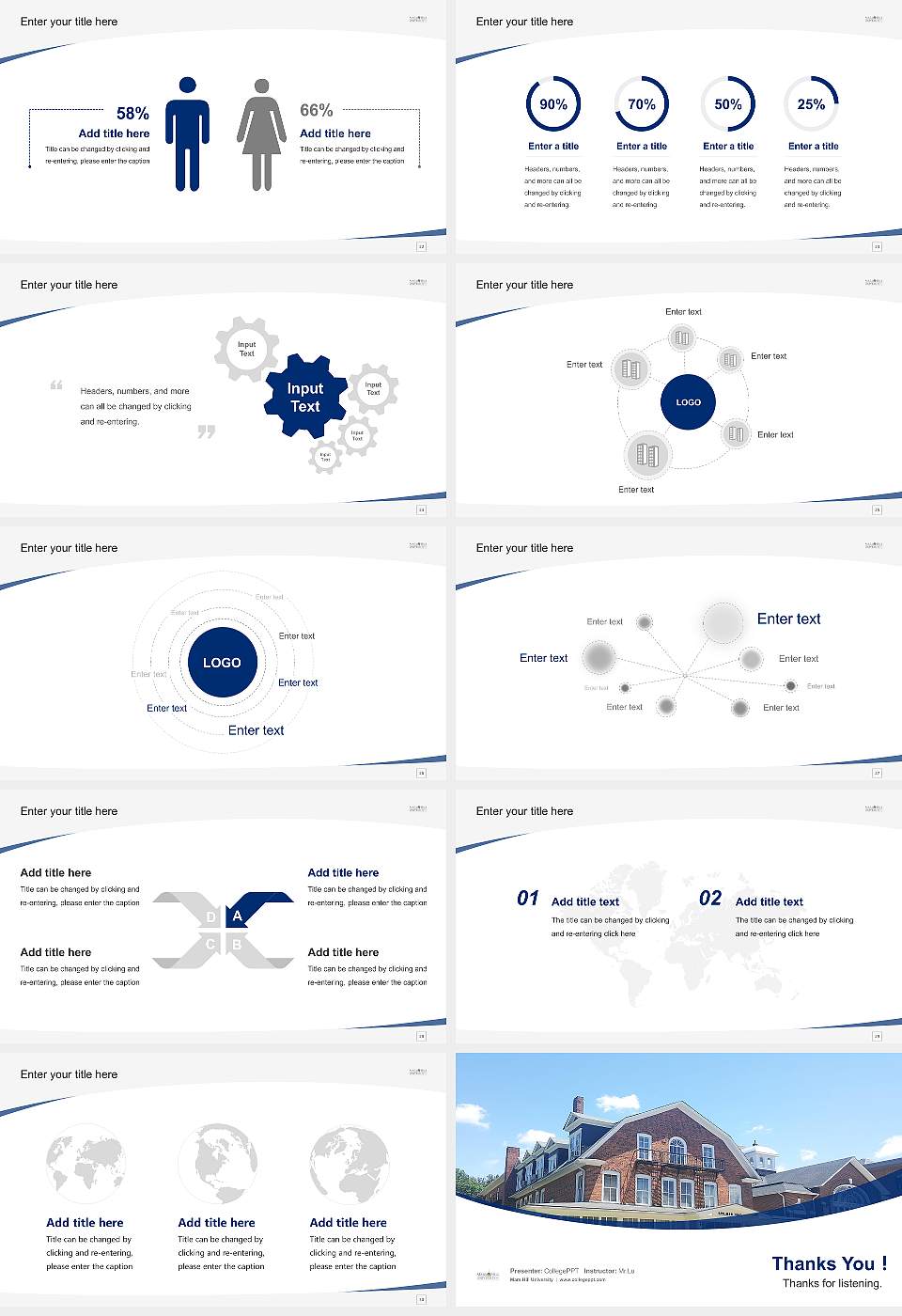Mars Hill University Course/Courseware Creation PPT Template16:9 ratio PPT effect preview image4