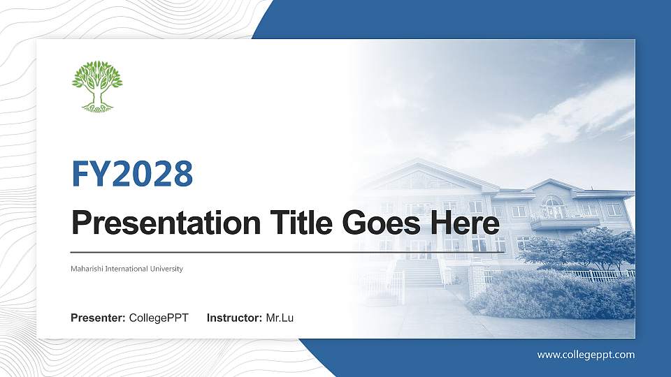 Maharishi International University Academic Presentation/Research Findings Report PPT Template16:9 ratio PPT effect preview image