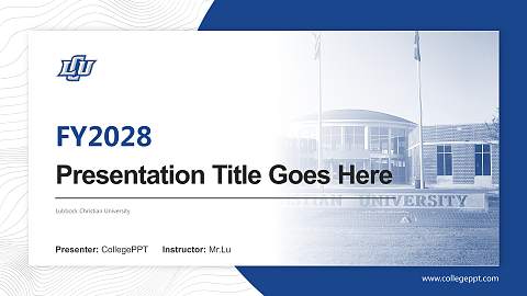 Lubbock Christian University Academic Presentation/Research Findings Report PPT Template