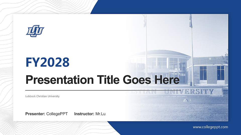 Lubbock Christian University Academic Presentation/Research Findings Report PPT Template16:9 ratio PPT effect preview image