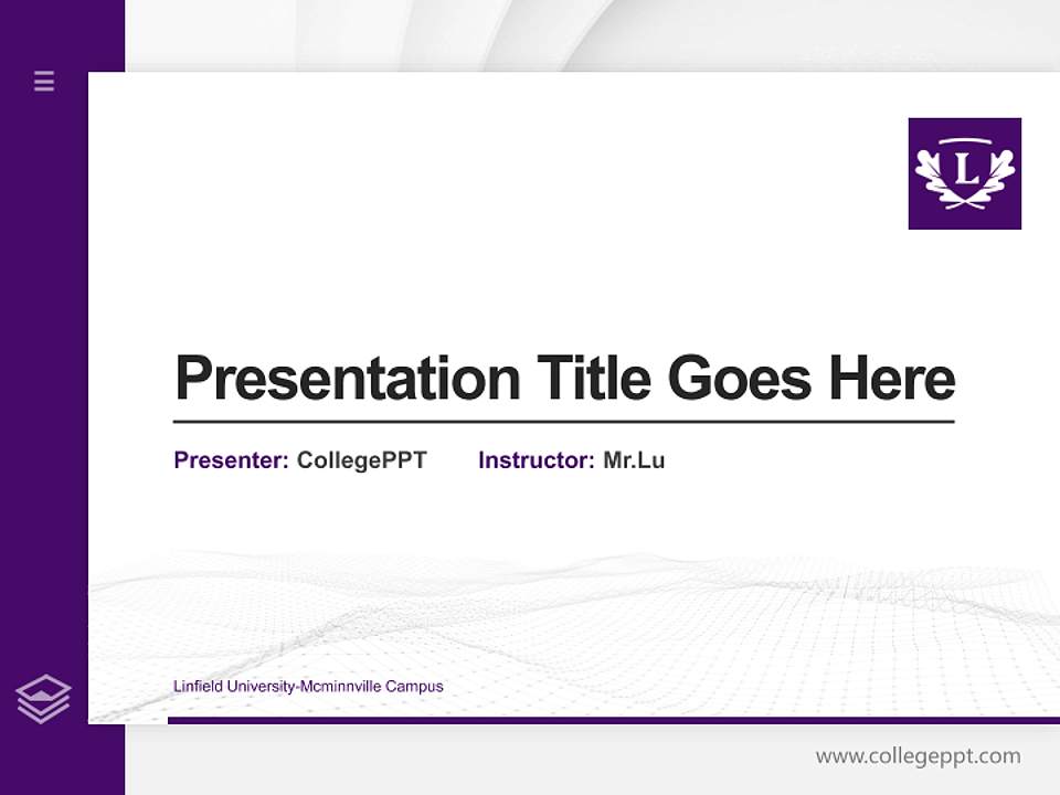 Linfield University-Mcminnville Campus Thesis Proposal/Graduation Defense PPT Template4:3 ratio PPT effect preview image5