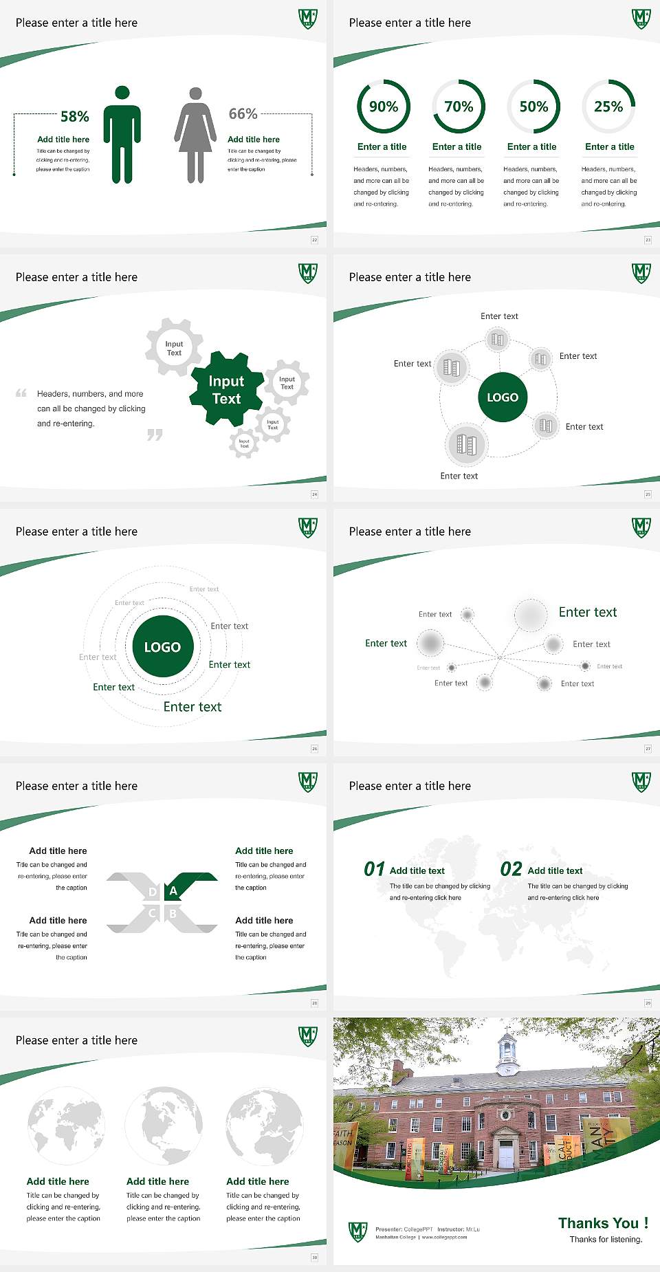 Manhattan College Course/Courseware Creation PPT Template4:3 ratio PPT effect preview image4