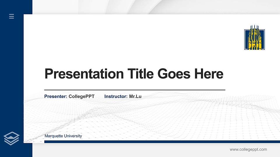 Marquette University Thesis Proposal/Graduation Defense PPT Template16:9 ratio PPT effect preview image