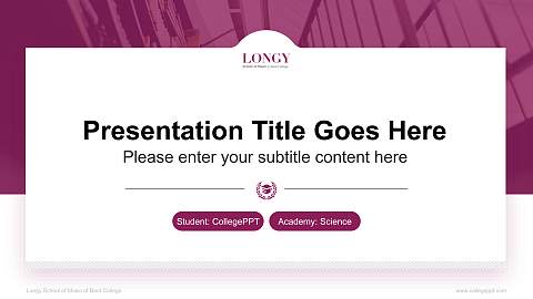 Longy School of Music of Bard College National Scholarship Defense PPT Template