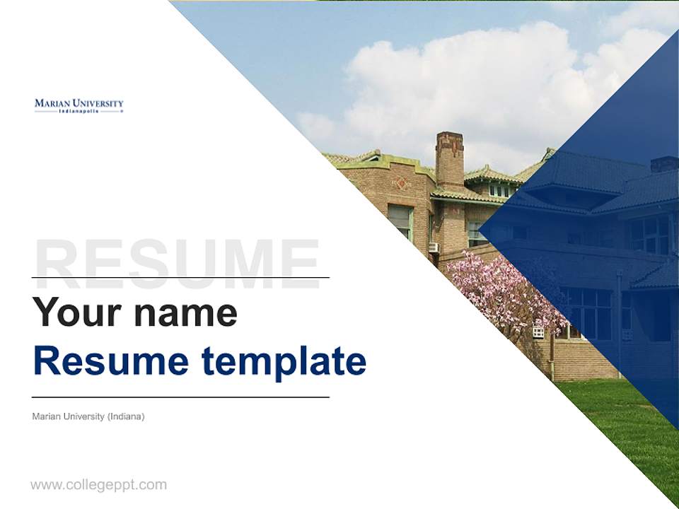 Marian University (Indiana) Resume PPT Template4:3 ratio PPT effect preview image5