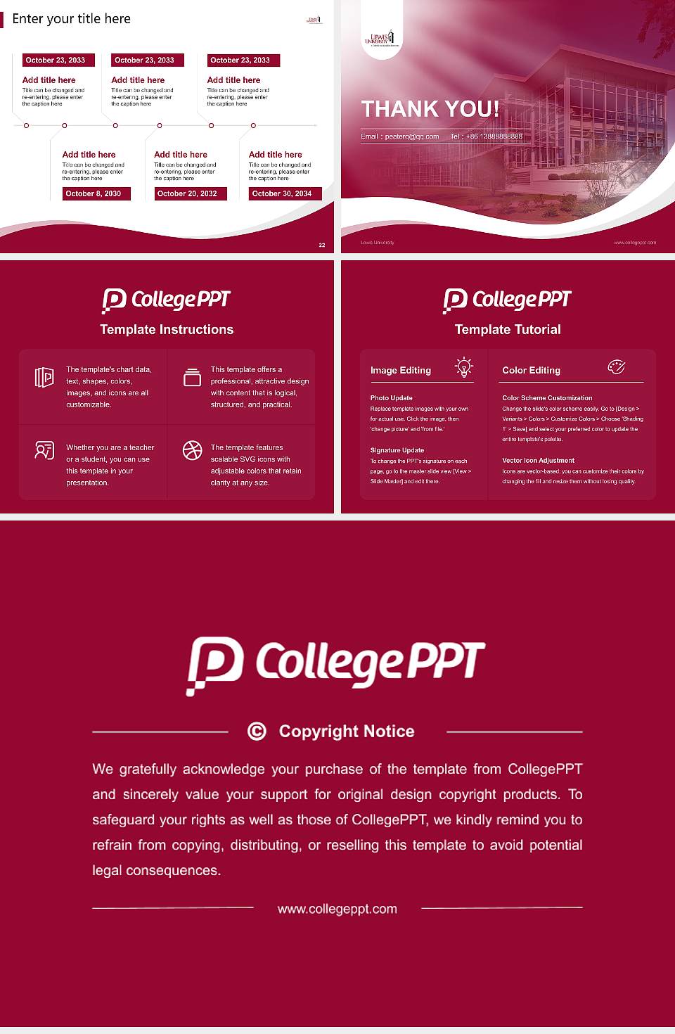 Lewis University Lecture Sharing and Networking Event PPT Template4:3 ratio PPT effect preview image4