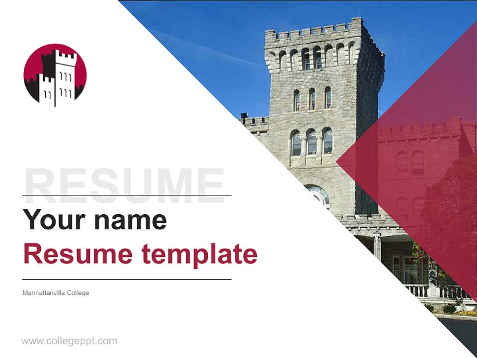 Manhattanville College Resume PPT Template4:3 ratio PPT effect preview image5